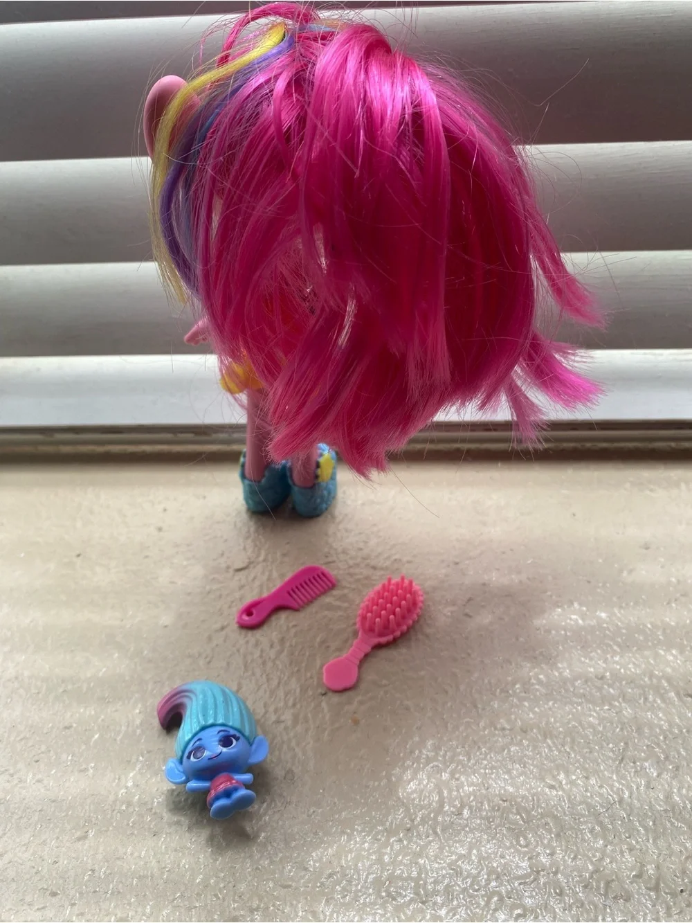Rainbow Hair Pink Fashion Doll with Accessories - Kids Play Doll